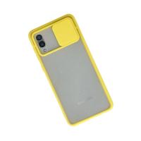 Newface Samsung Galaxy A02 Kılıf Palm Buzlu Kamera Sürgülü Silikon - Sarı