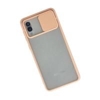 Newface Samsung Galaxy A02 Kılıf Palm Buzlu Kamera Sürgülü Silikon - Pembe