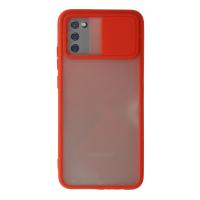 Newface Samsung Galaxy A02S Kılıf Palm Buzlu Kamera Sürgülü Silikon - Kırmızı