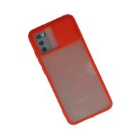 Newface Samsung Galaxy A02S Kılıf Palm Buzlu Kamera Sürgülü Silikon - Kırmızı