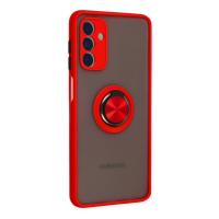 Newface Samsung Galaxy A04S Kılıf Montreal Yüzüklü Silikon Kapak - Kırmızı