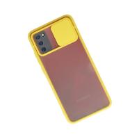 Newface Samsung Galaxy A02S Kılıf Palm Buzlu Kamera Sürgülü Silikon - Sarı