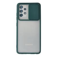 Newface Samsung Galaxy A32 Kılıf Palm Buzlu Kamera Sürgülü Silikon - Yeşil