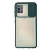 Newface Samsung Galaxy A51 Kılıf Palm Buzlu Kamera Sürgülü Silikon - Yeşil