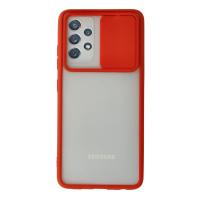 Newface Samsung Galaxy A52 Kılıf Palm Buzlu Kamera Sürgülü Silikon - Kırmızı