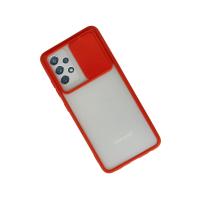 Newface Samsung Galaxy A52 Kılıf Palm Buzlu Kamera Sürgülü Silikon - Kırmızı