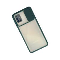 Newface Samsung Galaxy A71 Kılıf Palm Buzlu Kamera Sürgülü Silikon - Yeşil