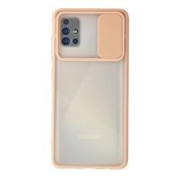 Newface Samsung Galaxy A71 Kılıf Palm Buzlu Kamera Sürgülü Silikon - Pembe