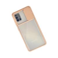 Newface Samsung Galaxy A71 Kılıf Palm Buzlu Kamera Sürgülü Silikon - Pembe