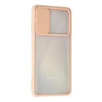 Newface Samsung Galaxy A71 Kılıf Palm Buzlu Kamera Sürgülü Silikon - Pembe