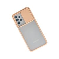 Newface Samsung Galaxy A72 Kılıf Palm Buzlu Kamera Sürgülü Silikon - Pembe