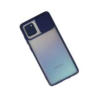 Newface Samsung Galaxy A81 / Note 10 Lite Kılıf Palm Buzlu Kamera Sürgülü Silikon - Lacivert