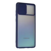 Newface Samsung Galaxy A81 / Note 10 Lite Kılıf Palm Buzlu Kamera Sürgülü Silikon - Lacivert
