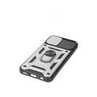 Newface Samsung Galaxy A03 Kılıf Pars Lens Yüzüklü Silikon - Gümüş