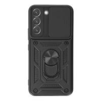 Newface Samsung Galaxy S22 Kılıf Pars Lens Yüzüklü Silikon - Siyah