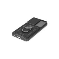 Newface Samsung Galaxy S22 Kılıf Pars Lens Yüzüklü Silikon - Siyah