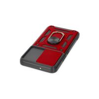 Newface Samsung Galaxy S22 Kılıf Pars Lens Yüzüklü Silikon - Kırmızı