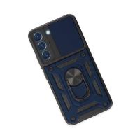 Newface Samsung Galaxy S22 Kılıf Pars Lens Yüzüklü Silikon - Lacivert