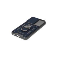 Newface Samsung Galaxy S22 Kılıf Pars Lens Yüzüklü Silikon - Lacivert