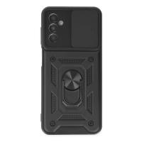 Newface Samsung Galaxy A04S Kılıf Pars Lens Yüzüklü Silikon - Siyah