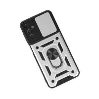 Newface Samsung Galaxy A04S Kılıf Pars Lens Yüzüklü Silikon - Gümüş