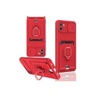 Newface Samsung Galaxy A03 Kılıf Zuma Kartvizitli Yüzüklü Silikon - Kırmızı