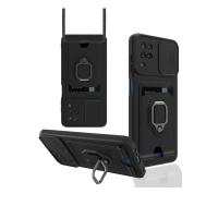 Newface Samsung Galaxy A12 Kılıf Zuma Kartvizitli Yüzüklü Silikon - Siyah