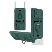 Newface Samsung Galaxy A72 Kılıf Zuma Kartvizitli Yüzüklü Silikon - Yeşil