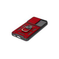 Newface Samsung Galaxy S23 FE Kılıf Pars Lens Yüzüklü Silikon - Kırmızı