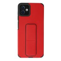 Newface Samsung Galaxy A04 Kılıf Mega Standlı Silikon - Kırmızı