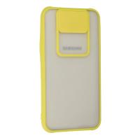 Newface Samsung Galaxy J7 Kılıf Palm Buzlu Kamera Sürgülü Silikon - Sarı