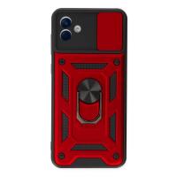 Newface Samsung Galaxy A04 Kılıf Pars Lens Yüzüklü Silikon - Kırmızı