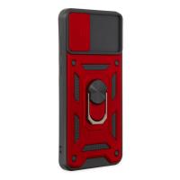 Newface Samsung Galaxy A04 Kılıf Pars Lens Yüzüklü Silikon - Kırmızı