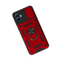 Newface Samsung Galaxy A04 Kılıf Pars Lens Yüzüklü Silikon - Kırmızı