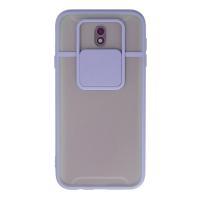 Newface Samsung Galaxy J7 Pro / J730 Kılıf Palm Buzlu Kamera Sürgülü Silikon - Lila