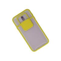 Newface Samsung Galaxy J7 Pro / J730 Kılıf Palm Buzlu Kamera Sürgülü Silikon - Sarı