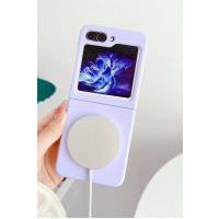 Newface Samsung Galaxy Z Flip 5 Kılıf Mata Fold Kapak - Lila