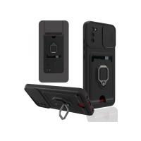 Newface Samsung Galaxy A02S Kılıf Zuma Kartvizitli Yüzüklü Silikon - Siyah