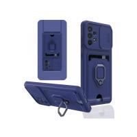 Newface Samsung Galaxy A52 Kılıf Zuma Kartvizitli Yüzüklü Silikon - Lacivert