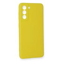 Newface Samsung Galaxy S21 FE Kılıf Nano içi Kadife Silikon - Sarı