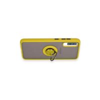 Newface Samsung Galaxy A70 Kılıf Montreal Yüzüklü Silikon Kapak - Sarı