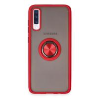 Newface Samsung Galaxy A70 Kılıf Montreal Yüzüklü Silikon Kapak - Kırmızı