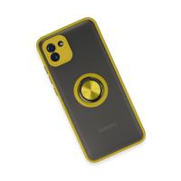 Newface Samsung Galaxy A03 Kılıf Montreal Yüzüklü Silikon Kapak - Sarı