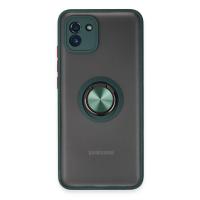 Newface Samsung Galaxy A03 Kılıf Montreal Yüzüklü Silikon Kapak - Yeşil