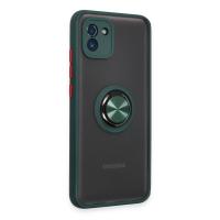 Newface Samsung Galaxy A03 Kılıf Montreal Yüzüklü Silikon Kapak - Yeşil