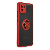 Newface Samsung Galaxy A03 Kılıf Montreal Yüzüklü Silikon Kapak - Kırmızı
