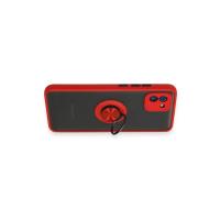 Newface Samsung Galaxy A03 Kılıf Montreal Yüzüklü Silikon Kapak - Kırmızı