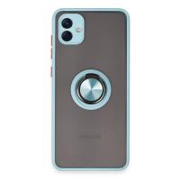 Newface Samsung Galaxy A04 Kılıf Montreal Yüzüklü Silikon Kapak - Buz Mavi