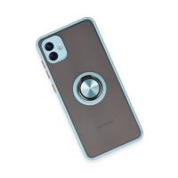 Newface Samsung Galaxy A04 Kılıf Montreal Yüzüklü Silikon Kapak - Buz Mavi