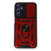 Newface Samsung Galaxy M34 5G Kılıf Pars Lens Yüzüklü Silikon - Kırmızı